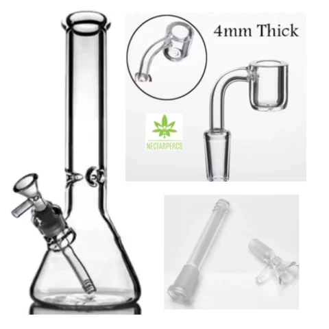 Best beaker glass bong with ice catcher and diffuser downstem for smooth hits